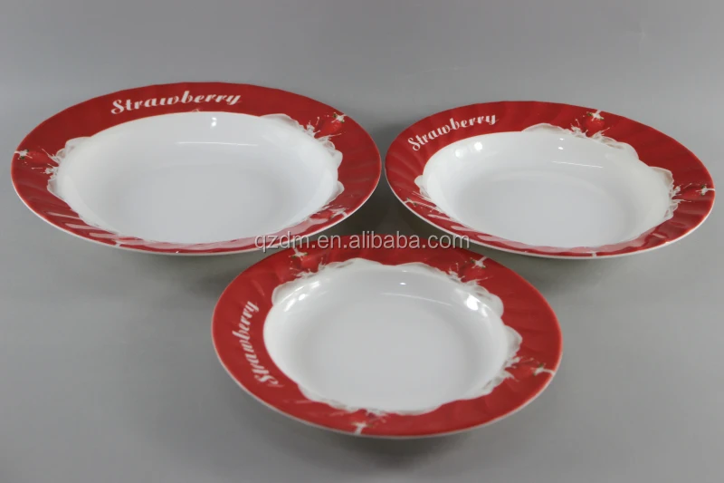 8-9-10inch Melamine Wave Suop Plate Plastic Deep Plate Sets