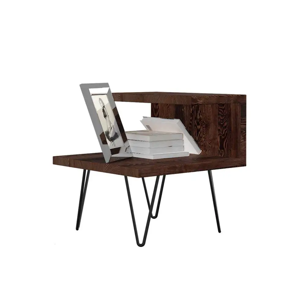 PM-Nightstands Bedside Cabinet Bedside Cabinet Iron Solid Wood Bedside Assembly Bedroom Bedside Cabinet (Color : C-505050)