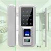 Smart Office Entrance System Remote Control Password Fingerprint Biometric Glass Door Lock