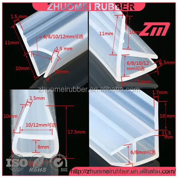 Silicone Rubber Shower Glass Edge Trim Seals Buy Silicone Shower