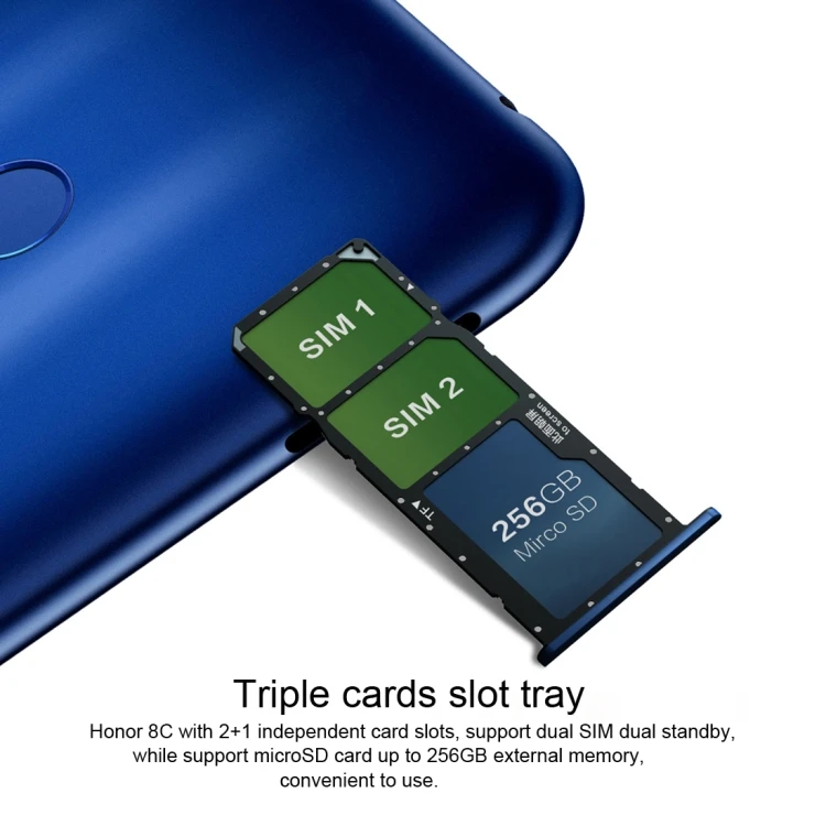 2019 Newest Arrival Smart Phone Huawei Honor 8C, Dual 4G, 4GB+32GB, Dual AI Back Cameras Huawei Android Mobile Phone