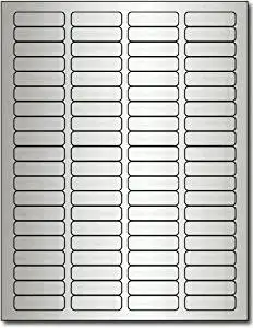1/2" x 1 3/4" Inkjet Silver Foil Return Address Labels - 10 Sheets / 800 Labels