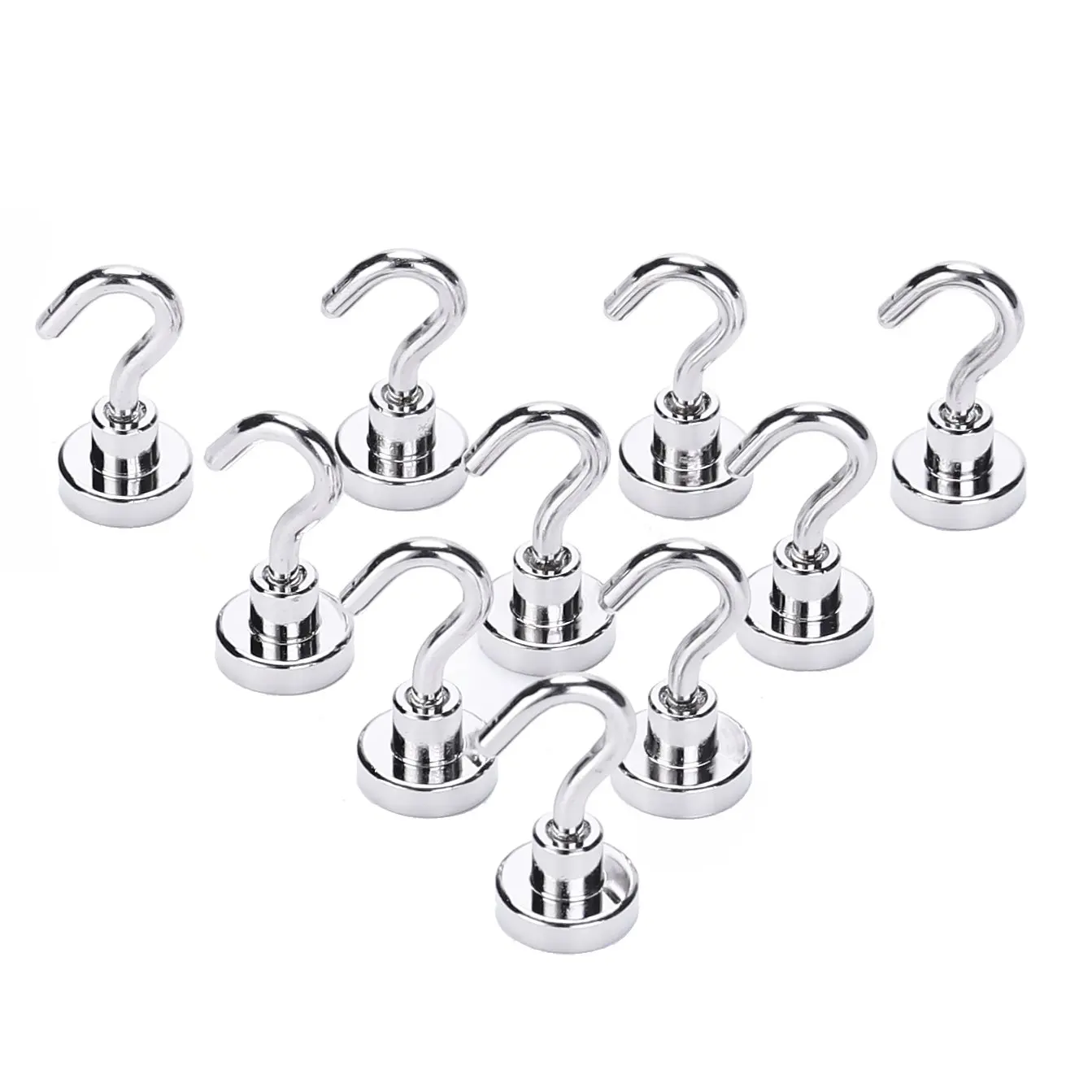 6 Pack D20 Heavy Duty Magnetic Hooks Hanger 40LB Hold Neodymium Strong Magnet