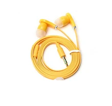Flat Cable 3 5mm Earbud Earphone Headphone headset For Samsung iPhone 5 6 6s Stereo Bass