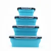 Collapsible Silicone Food Storage Containers 4 Pack Lunch Bento Box BPA Free for Camping, Hiking