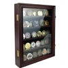 Cheap Price Military Challenge Coin Display Wood Case Casino Chip Shadow Box Cabinet Frame