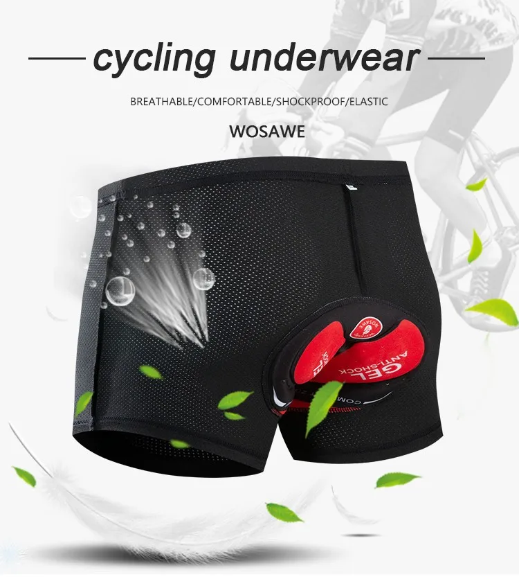 Wosawe Unisex Cycling Underwear Cycling Shorts Cycling Pants ...