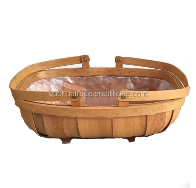 Cheap Wooden Chipwood Flower Basket,Wood Baskets Wholesale Buy Cheap
