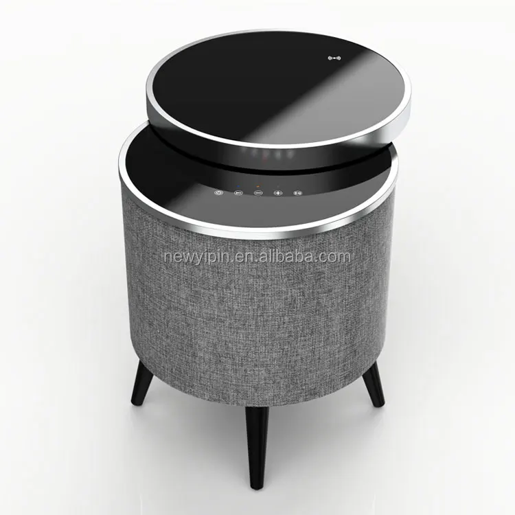 2019 Smart Bluetooth Speaker Classical Round 330 Degrees Rotation Table Bluetooth Speaker With Wireless Charging for Phones - ANKUX.COM