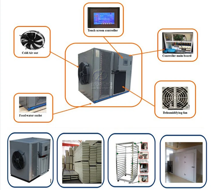 Cold control. Fruit Drying Machine using Airtek Heat Pump Dryer. Dryer for Drying Plants.