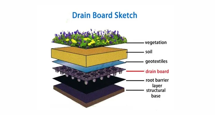 2mm Green Roof Drainage Mat Composite Drainage Board Drain Board ...