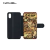 Hot selling!l Sublimation Leather Wallet Case For iPhone X/XS