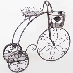 Decorative garden metal flower holder primitive bicycle planter rack