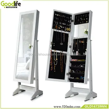 Goodlife Wall Mirror Makeup Organizer Box Mirrored Jewelry Cabinet