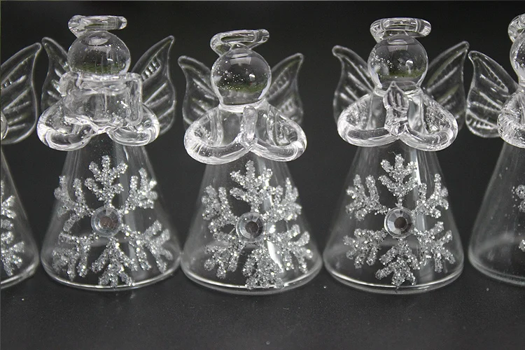 Factory Wholesale Christmas Small Clear Glass Angel Figurines For