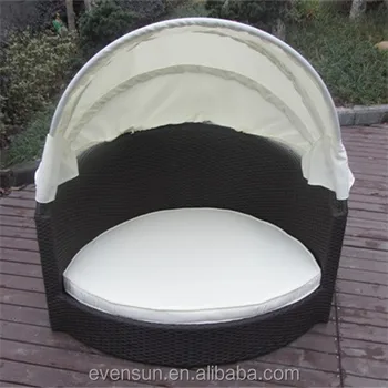 round wicker dog bed