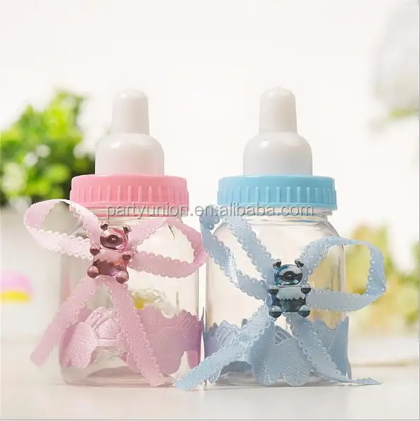 Baby Feeder Style Candy Bottle Gift Box Baby Shower Favors Pink Blue