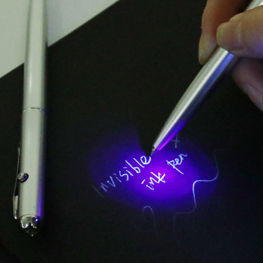 2018 Creative Magic Led Uv Light Ballpoint Pen With Invisible Ink