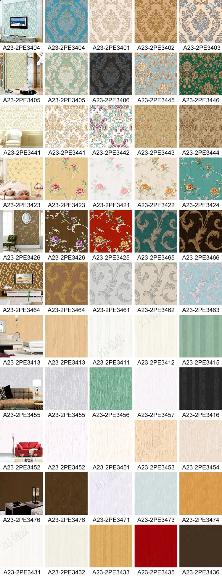 Tv Latar Belakang Paintable Bertekstur Vinyl Wallpaper Untuk