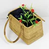 Top selling Knit weaving bamboo rattan straw satchel handbag for flowers