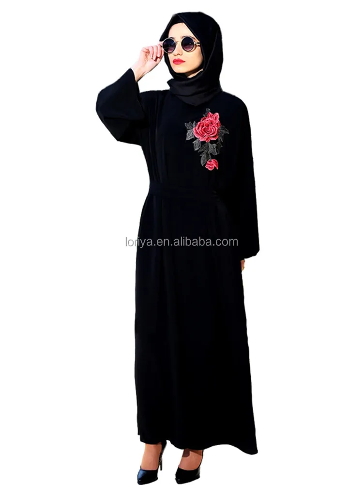 black floral embroidered chiffon maxi dress