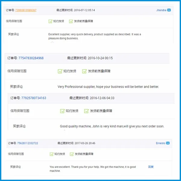 Trade Assurance Feedback