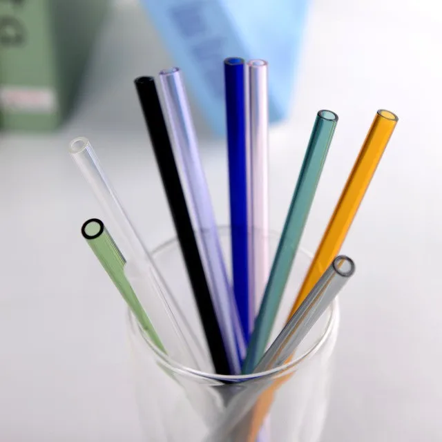 Eco Friendly Reusable Straight Glass Straws Smoothie Drinking Straws