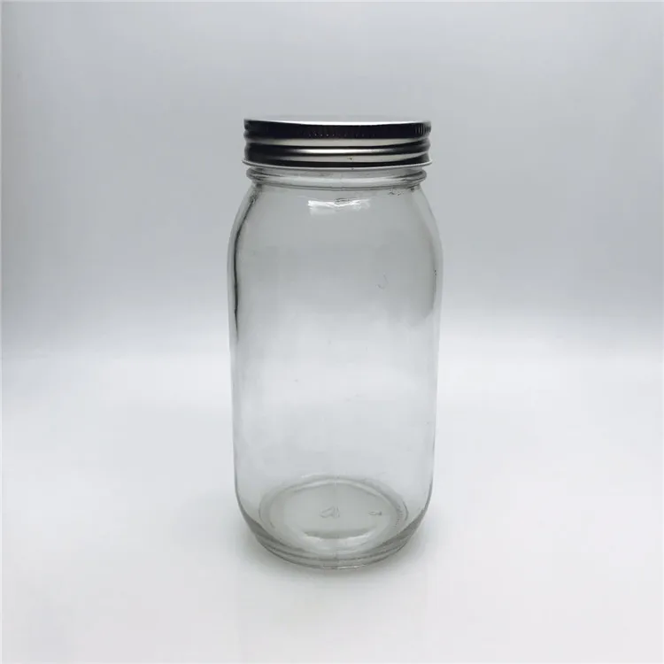 Grand Pot En Verre Pour Aliments Pot De Macon Rond Avec Couvercle En Argent 8 24oz 700ml 750ml Pour Conserver Les Aliments Bon Marche Prix D Usine Buy Pot De Macon De 700 Ml Pot En Verre De Nourriture 700 Ml Grand