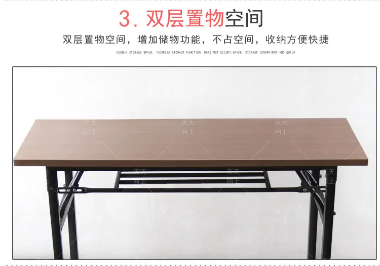Cheap Folding Table for Event Banquet Table with Different Size Metal Frame Wood Portable Table