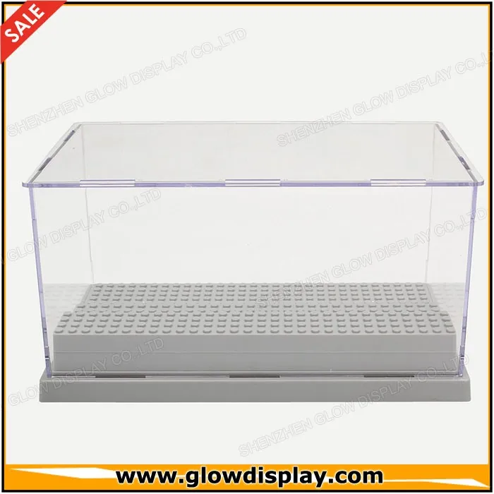 3 Steps Display Case/box Dustproof Showcase Gray Base For Lego Blocks
