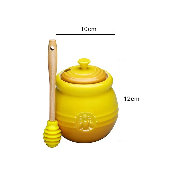 Factory Wholesale Yellow 500ml Jar Ceramic Honey Pot With Dipper Buy