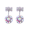 ed01544c Detachable Shiny Crystal Flower 925 Silver Post Earrings For Girls