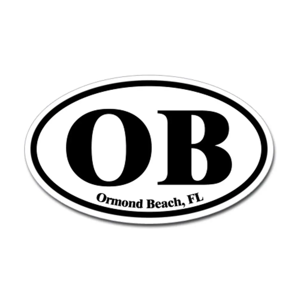 CafePress - Ormond Beach OB Euro Oval Oval Sticker - Oval Bumper Sticker, Euro Oval Car Decal