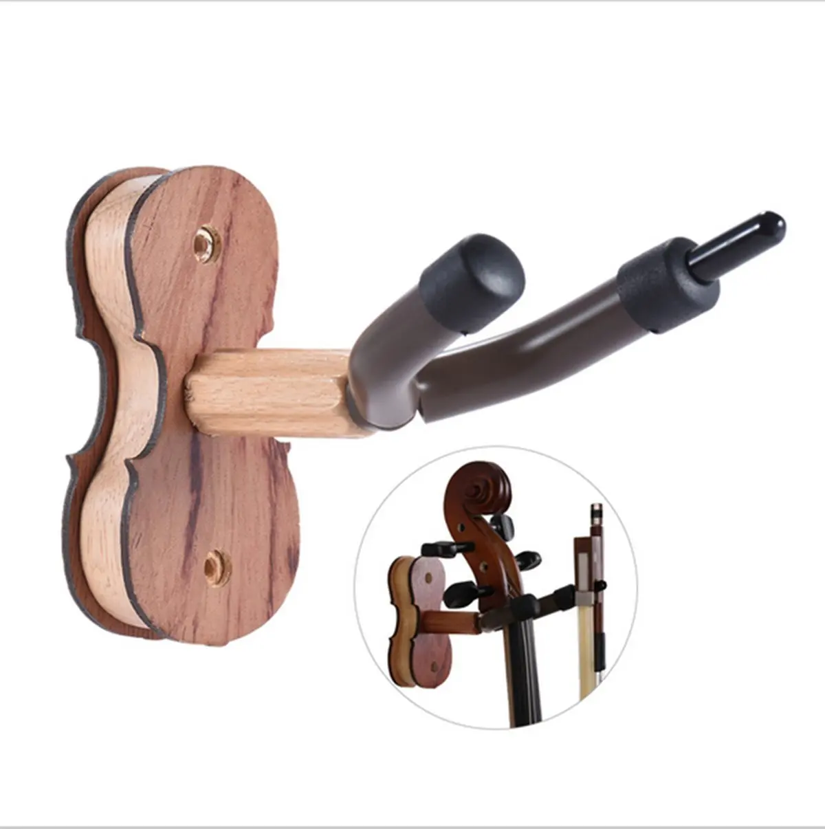 Buy Violin Hanger With Bow Hanger,Violin Hardwood Home and Studio Wall