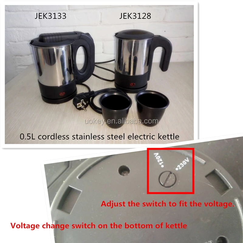 High Quality Travel 110v 220v Stainless Steel Electric Dual Voltage Kettle Buy Dual Voltage