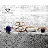 Fashion Jewelry Gold or Silver Plated Faux Marble Stone Stacking Punk geometric Ring