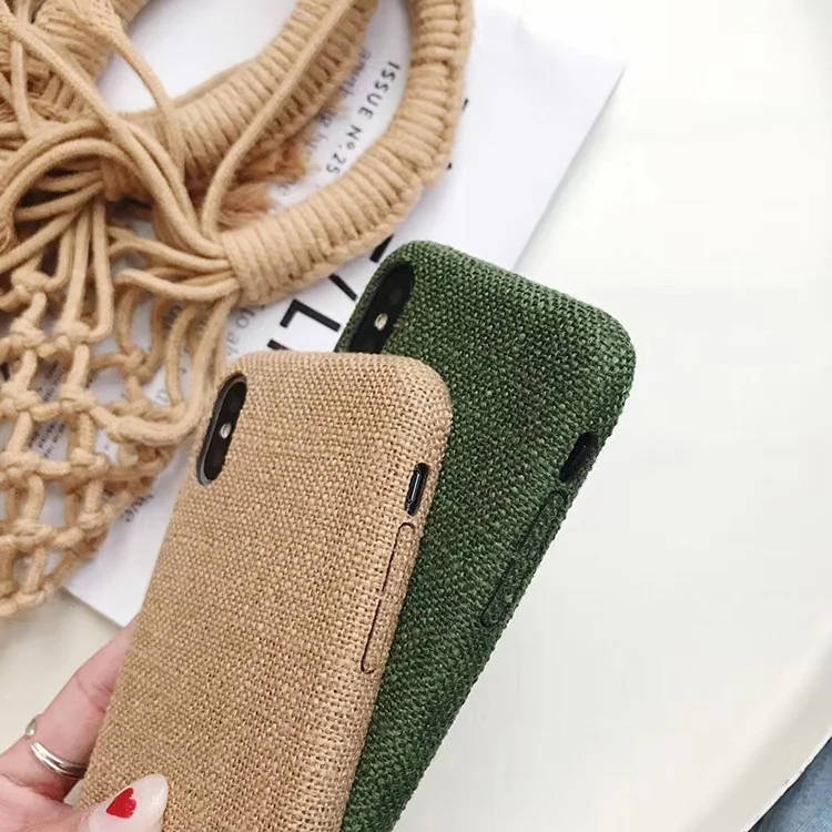Blank Solid Color Fabric Cloth Mobile Case For Iphone 8Plus Xs Max