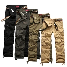 Plus size 30-44 Men’s Cargo Pants Casual Mens Pant Multi Pocket cargos trousers Men Long pant P45