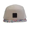 Custom 5 Panel Caps With Leather Patch
