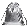 Fashion Girls Laser PU Drawstring Backpack Silver Holographic Backpack Hologram Sport Backpack