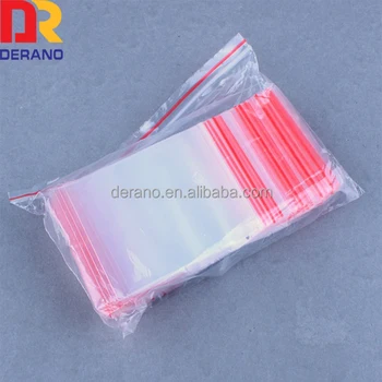 Red Line Resealable Food Grade Custom Plastic Ziplock Bags Pe Zipper Bag View Oem Odm Product Details From Weifang Derano
