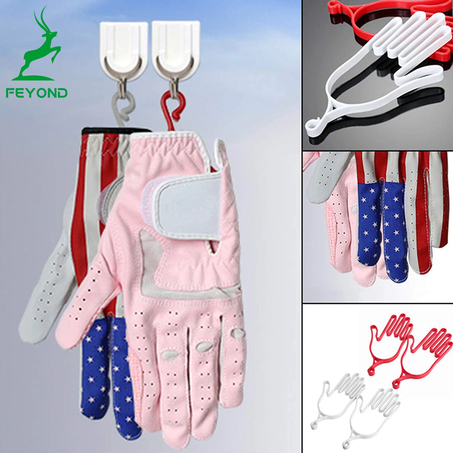 1 Pair Golf Hanging Gloves Support Frame Outdoor Sport Golfer Durable