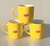 11oz 300ml new bone china promotional Advertising coffee tea yellow stoneware ceramic mug with printing logo for Lipton