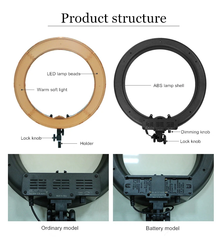 2019 Bestselling Rl18 55w 5500k 18 Inch Makeup Ring Led Light With