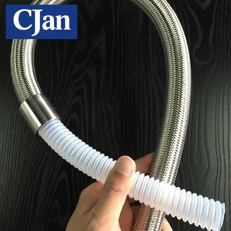 Ptfe Braided Hose Stainless Steel Braided Cover Convoluted Ptfe Tube