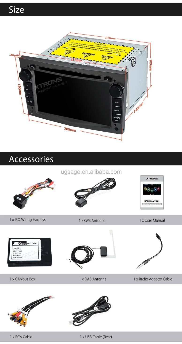 X OPEL CORSA ASTRA XTRONS PDAB71OLO-G AUTORADIO CAR PLAYER NAVI GPS DAB