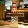 Wedding event used romantic glass top clear crystal led dining table
