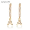 Wholesale 2019 new women jewelry gold-plated A-F letters drop earrings