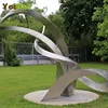 304 Garden Stainless Steel Mirror Abstract Circle Sculpture