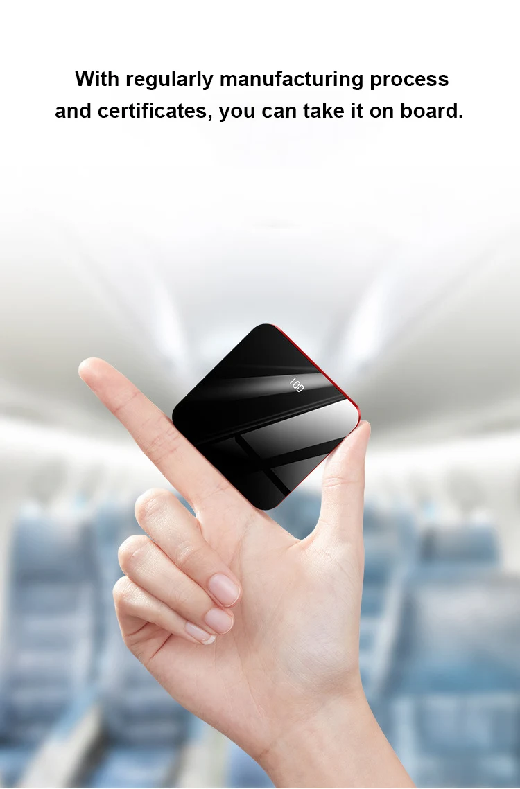 Newest Mini Full Mirror Screen Digital Display Mobile Charger power bank high capacity 10000 mAh - ANKUX.COM